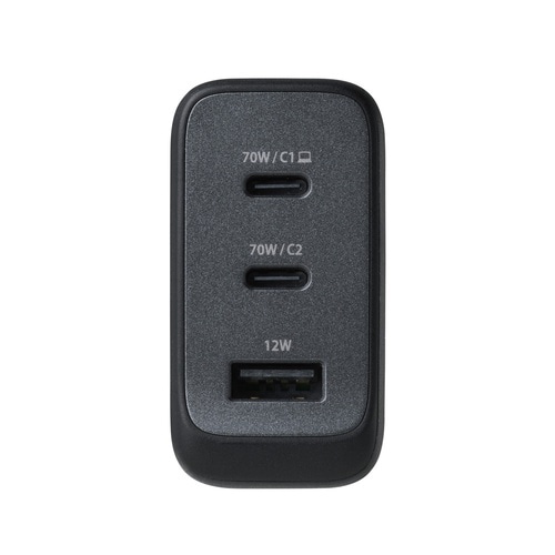 USB充電器 C×2+A×1 70W ブラック