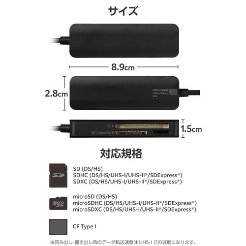 SDカードリーダー USB3.2 ブラック