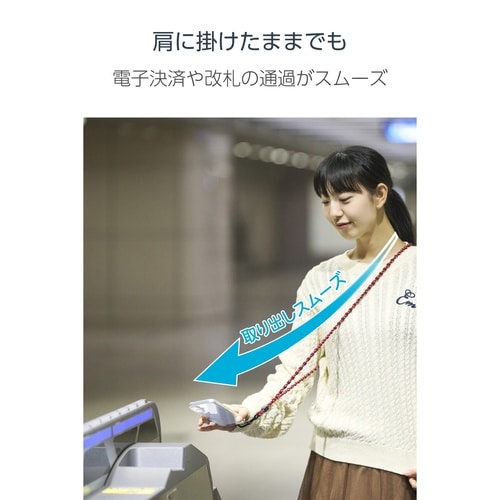 スマホショルダーストラップ 伸縮 落下防止 赤