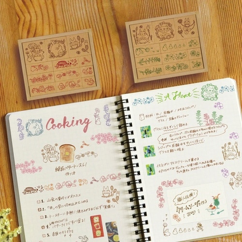 となりのトトロ 草花はんこ秋冬×3