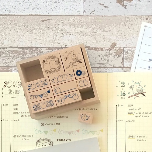 はんこセット シマエナガ×3