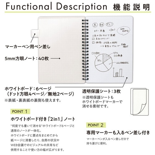 SHIROitaB6ノート(ブラック)×6