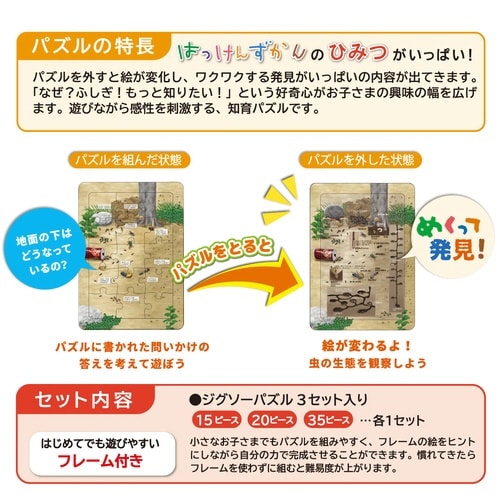 はっけんパズル(むし)×3
