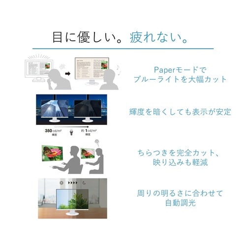 23.8型液晶モニター フルHD ホワイト