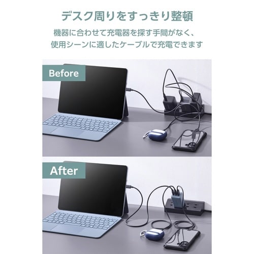 67W USB−C充電器 3ポート コンパクト 緑