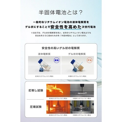 10000mAh 半固体モバイルバッテリー 青