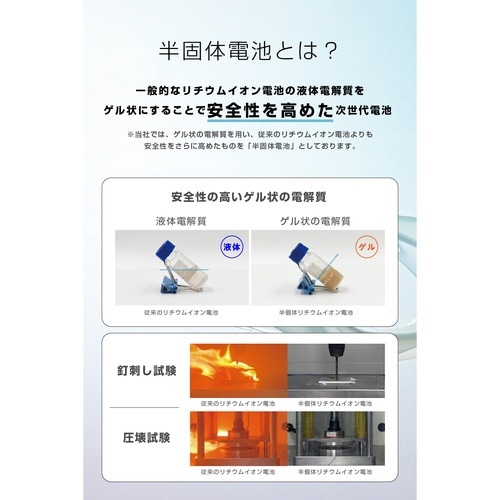 10000mAh 半固体モバイルバッテリー 白