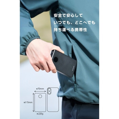 10000mAh 半固体 モバイルバッテリー 紺