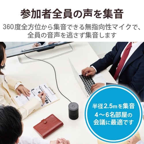 会議用 有線スピーカーフォン 4−6人用 黒