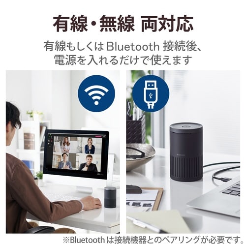 会議用 有線無線スピーカー BT 4−6人用 黒