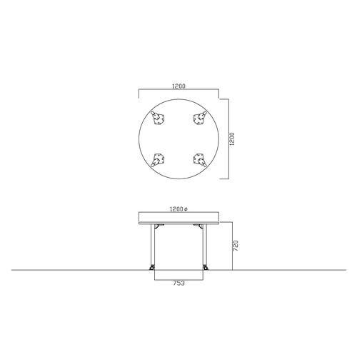 MDLMTGテーブルφ1200BRCWN