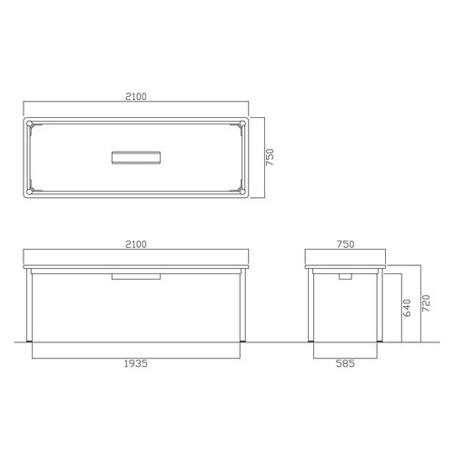 WRMTGテーブルW2100D750HKWOW