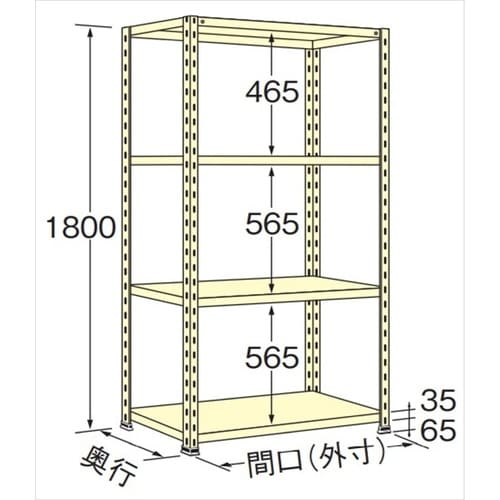 WO1818M04 軽量棚 100kgタイプ