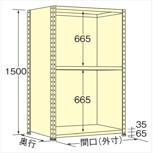 軽量棚 WP1518M03 3方パネル