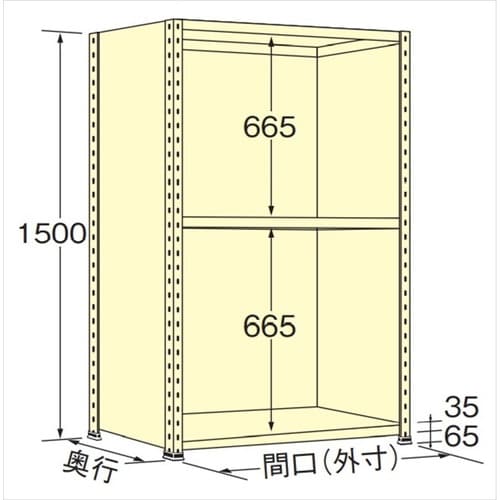 軽量棚 WP1512L03 3方パネル