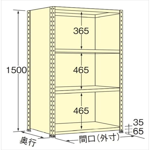 軽量棚 WP1509M04 3方パネル