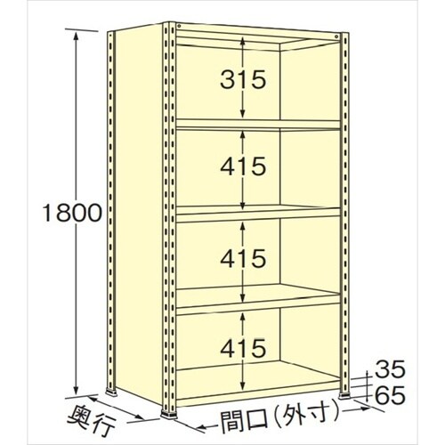 軽量棚 WP1812S05 3方パネル
