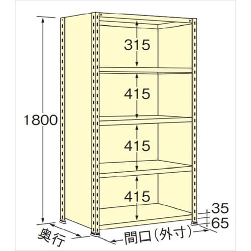 軽量棚 WP1815L05 3方パネル