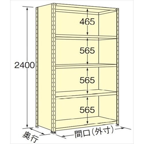 軽量棚 WP2418L05 3方パネル