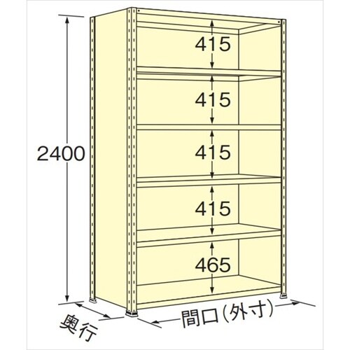 軽量棚 WP2418S06 3方パネル