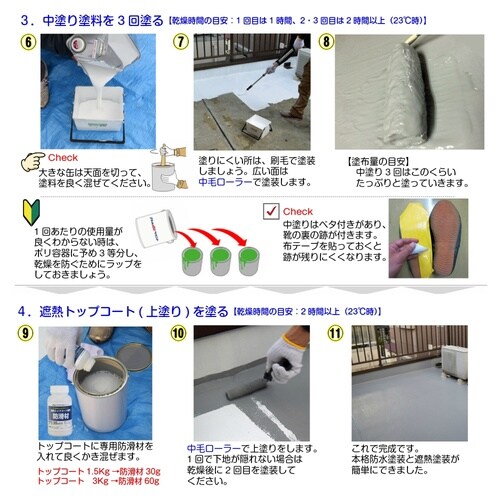水性防水塗料専用中塗り4Kgホワイト