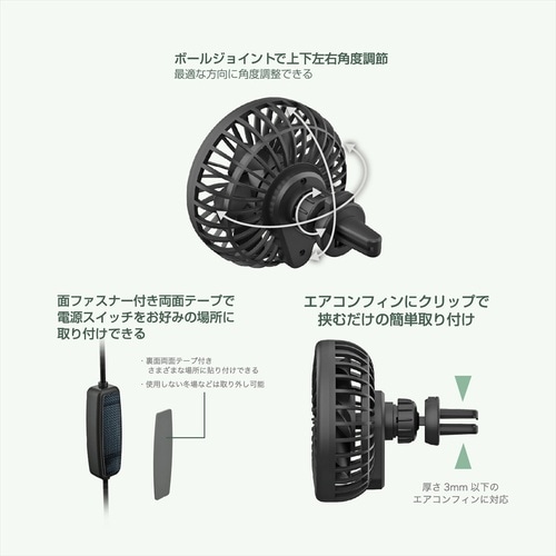 USBミニ扇風機 エアコン取り付け