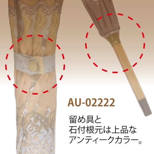 名画木製ジャンプ傘 アールヌーボー ブロンドローズ