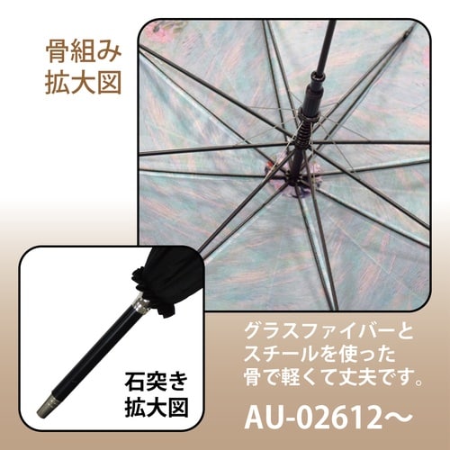 名画フリル傘(アールヌーボー「時の流れとローズ」)