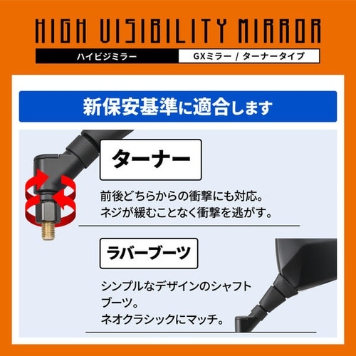 ハイビジミラー GXミラー クリアミラー 右/M8