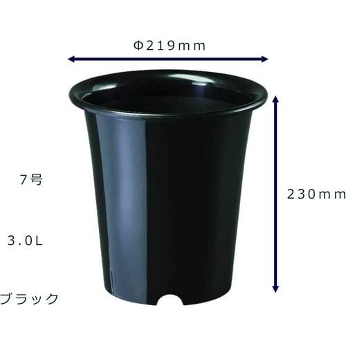 洋ラン鉢 7号 ブラック