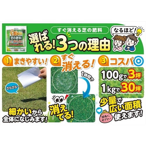 まいてすぐ消える芝の肥料 300g