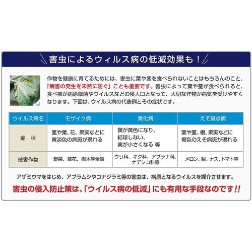 毛羽と1mmメッシュの防虫網 白 1.8x4m