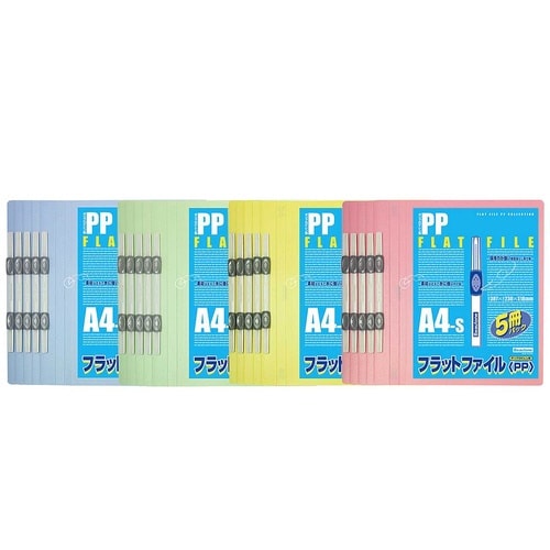 PPフラットファイルA4Sピンク5冊入×10