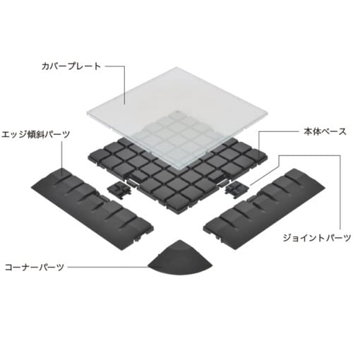 アドフロアシステム 本体ベース500黒4枚入