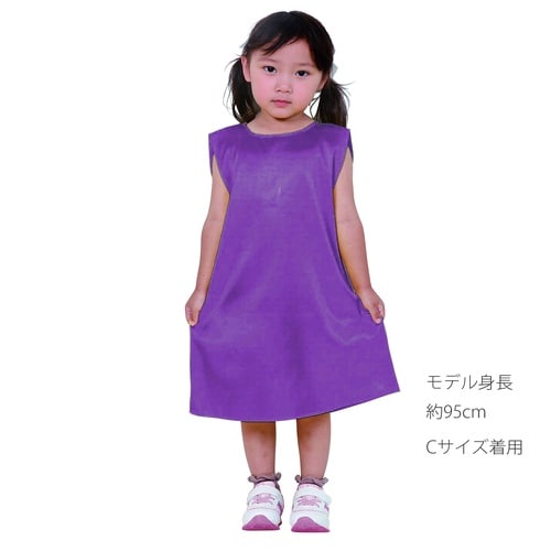 ソフトサテン ワンピース 紫 C