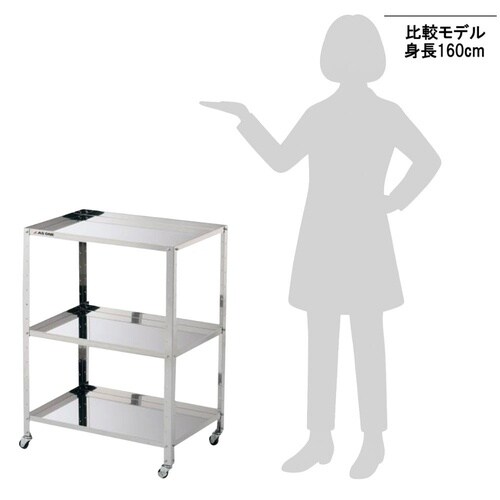 枠付きステンレスワゴン ラージ3段(組立