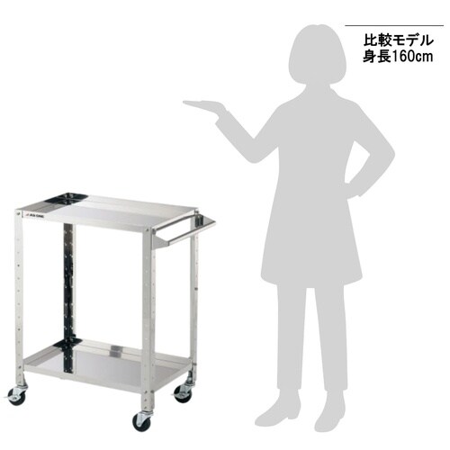 ステンレスヘビーワゴン 枠付き2段(組立