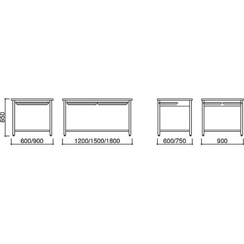 【作業台】スチール作業台 片面 アジャス