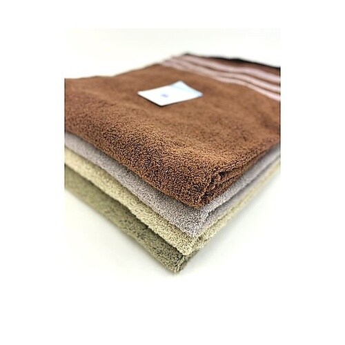 超大判タオル エッジライン BROWN