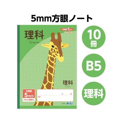 5mm方眼ノート (B5) グリーン 理