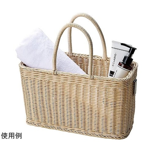 取手付きバスケットS ライトベージュ