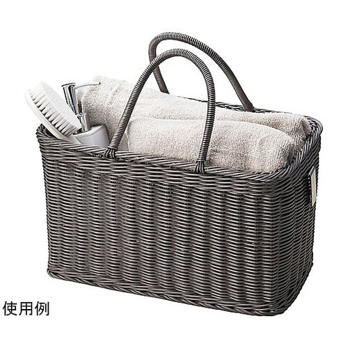 取手付きバスケットL ダークグレー K