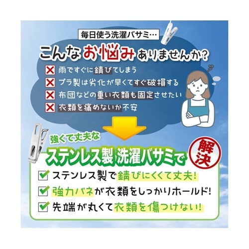 ステンレス 洗濯バサミ ミニサイズ 1セ
