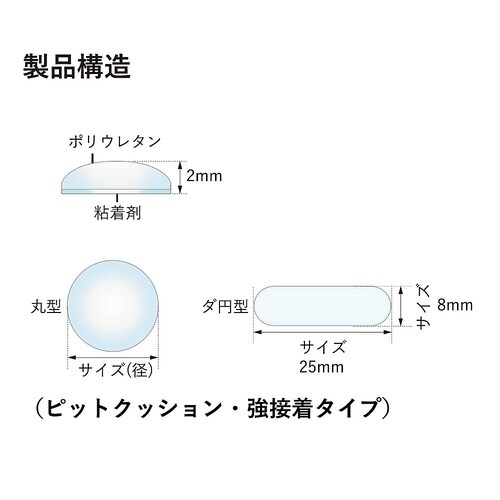 ピットクッションクリア強接着タイプ 径8