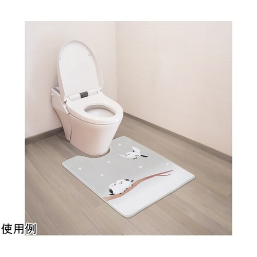 かわいいシマエナガの洗えるトイレマット(