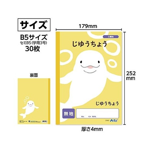自由帳 無地(B5)30枚 74696