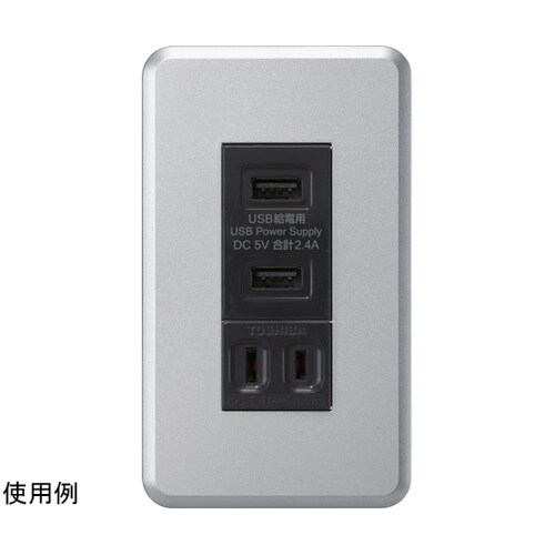 グレーUSB給電用コンセント NDG87