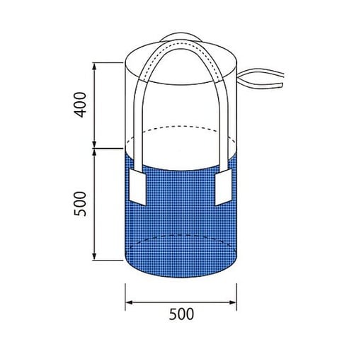 コンテナバッグ 丸型 容量100L 青色