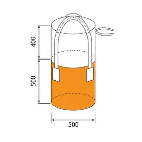 コンテナバッグ 丸型 容量100L オレ