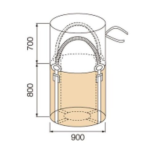 コンテナバッグ 丸型 容量500L 耐荷